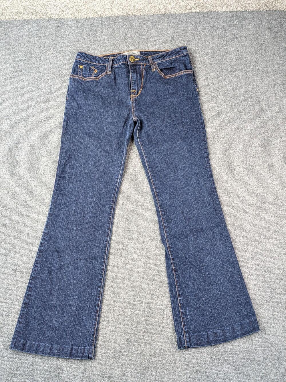 Vtg Baby Phat Fashions Silver Jeans Juniors 15 Blue Bootcut Flare Cat Embroider